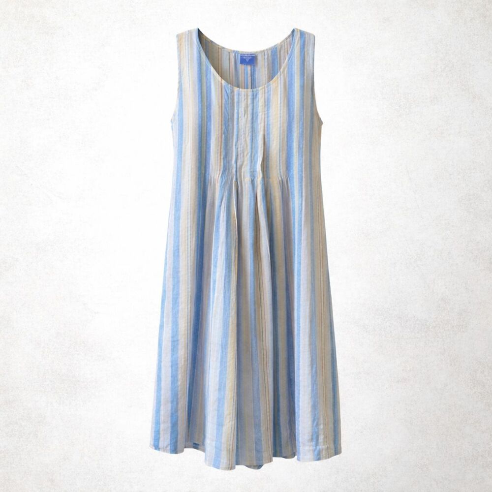 Pine Cone Hill Striped 100% Linen Shift Dress